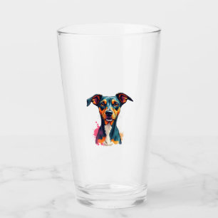 Vintage Colourful Dog Portrait Pop Art Illustratio Glass
