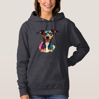 Vintage Colourful Dog Portrait Pop Art Illustratio Hoodie