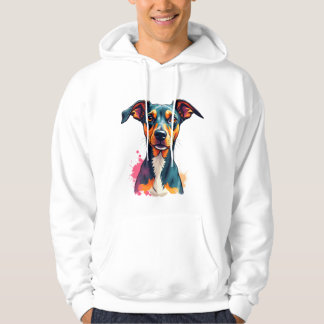 Vintage Colourful Dog Portrait Pop Art Illustratio Hoodie