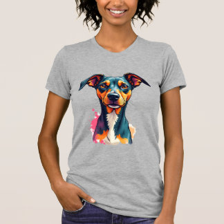 Vintage Colourful Dog Portrait Pop Art Illustratio T-Shirt