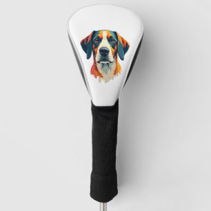 Vintage Colourful Dog Portrait Pop Art Style Pet I Golf Head Cover