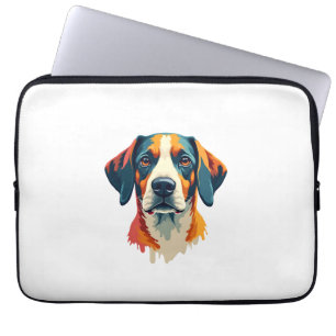 Vintage Colourful Dog Portrait Pop Art Style Pet I Laptop Sleeve