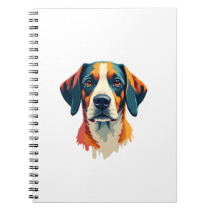 Vintage Colourful Dog Portrait Pop Art Style Pet I Notebook