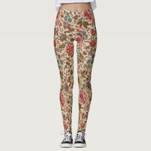 Vintage Colourful Floral Print Leggings