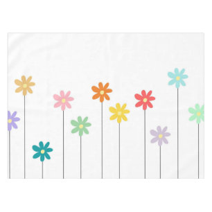 Vintage Colourful Flower Tablecloth