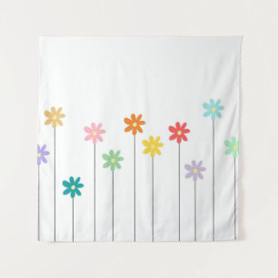 Vintage Colourful Flower Tapestry
