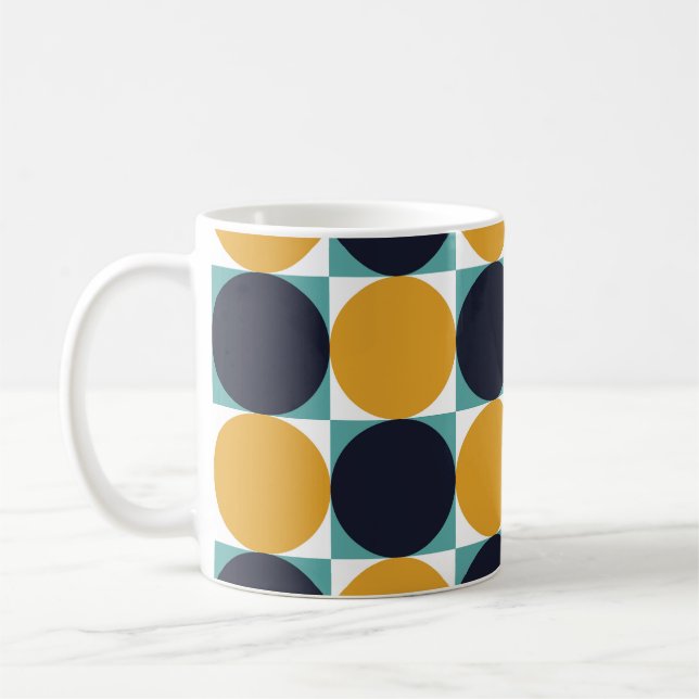 Vintage colourful geometry: circle pattern. coffee mug (Left)