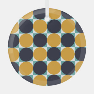 Vintage colourful geometry: circle pattern. glass tree decoration