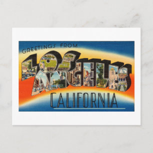 Vintage Colourful Greetings From Los Angeles Postcard