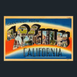 Vintage Colourful Greetings From Los Angeles Poster<br><div class="desc">A colourful,  vintage "Greetings From Los Angeles,  California" postcard.</div>