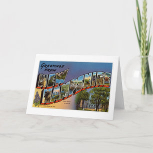 Vintage Colourful Greetings From New Hampshire Card