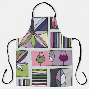 Vintage colourful, hand-drawn geometric pattern. apron