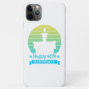 Vintage Colourful Happy 60th birthday Cake iPhone 11 Pro Max Case