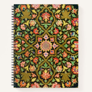 Vintage Colourful Indian Floral Embroidery Print Notebook