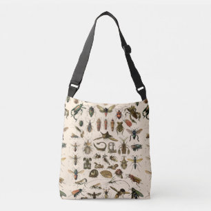 Vintage Colourful Insects Entomology Taxonomy Crossbody Bag