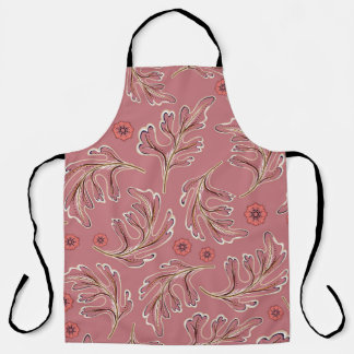 Vintage Colourful Leaves Seamless Pattern Apron