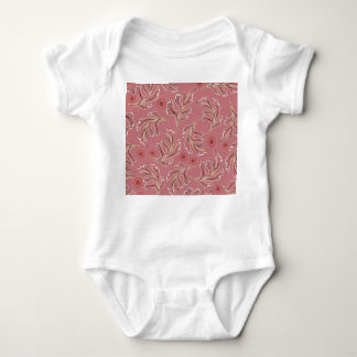 Vintage Colourful Leaves Seamless Pattern Baby Bodysuit
