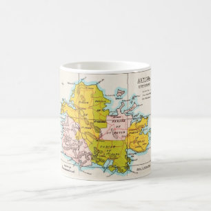 Vintage Colourful Map of Antigua Mug