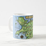 Vintage Colourful North Wales Mug<br><div class="desc">A vintage postcard map of North Wales repurposed!  Beautiful colour!</div>