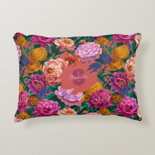 Vintage Colourful Peony Pattern Decorative Cushion