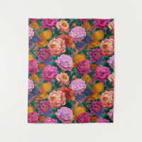 Vintage Colourful Peony Pattern