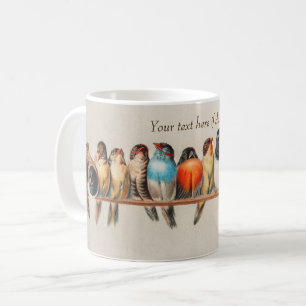 Vintage Colourful Perch of Birds by Giacomelli Coffee Mug