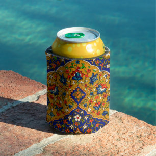 Vintage Colourful Persian Floral Art Can Cooler