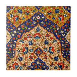 Vintage Colourful Persian Floral Art Ceramic Tile