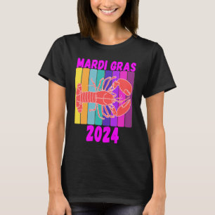 Vintage Colourful Retro Mens Womens Fun 2024 Mardi T-Shirt