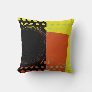 Vintage Colourful Retro Swirl Painting Abstract Ar Cushion