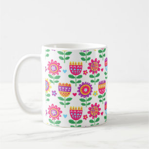 vintage colourful seamless pattern with cheerful f coffee mug