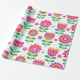 vintage colourful seamless pattern with cheerful f wrapping paper