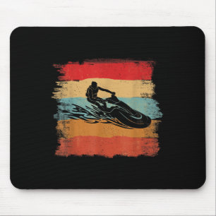Vintage Colourful Stripes Jet Skiing Lover Jet Ski Mouse Pad