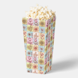 Vintage Colourful trendy Flowers pattern Birthday Favour Box