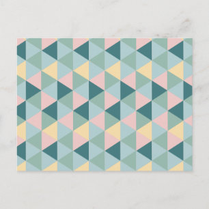 Vintage colourful triangle pattern postcard