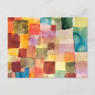 Vintage Colourful Watercolor Geometric Abstract Postcard