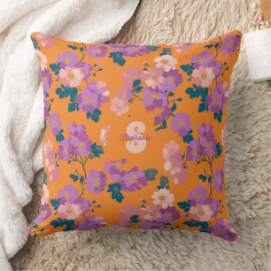 Vintage Colourful Wild Roses Pattern Cushion