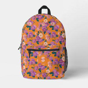 Vintage Colourful Wild Roses Pattern Printed Backpack