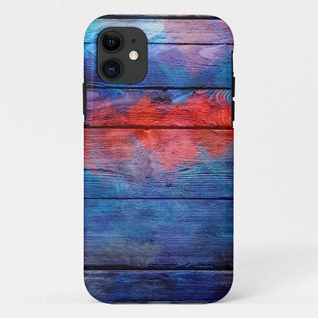 Vintage Colourful Wood Case-Mate iPhone Case (Back)