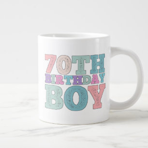 Vintage colours Distressed 70th birthday boy Large Coffee Mug