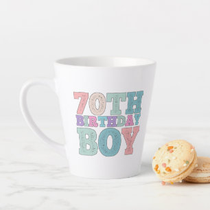 Vintage colours Distressed 70th birthday boy Latte Mug