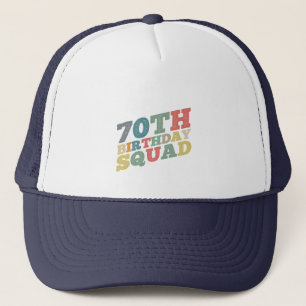 Vintage colours Distressed 70th birthday squad Trucker Hat