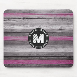 Vintage Colours Stripes Wood Look #6 Mouse Pad