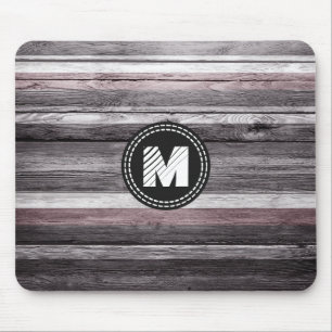Vintage Colours Stripes Wood Look Mouse Pad