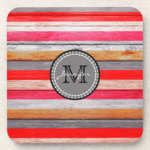 Vintage Colours Wood Look Monogram #9
