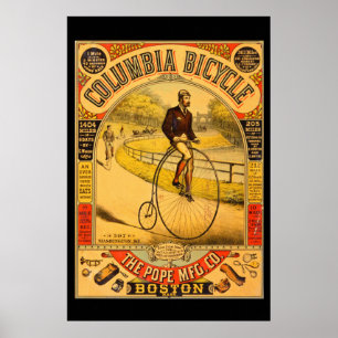 Vintage Columbia Bicycle 36 x 24 Reprint Poster