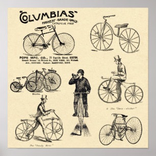 Vintage Columbia Bicycle Ad Poster