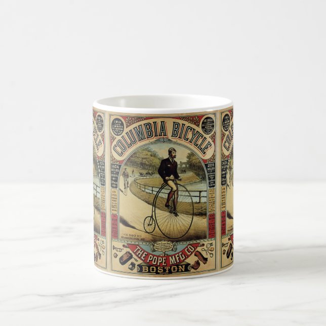 Vintage Columbia Bicycle: Classic Boston Cycling Coffee Mug (Center)