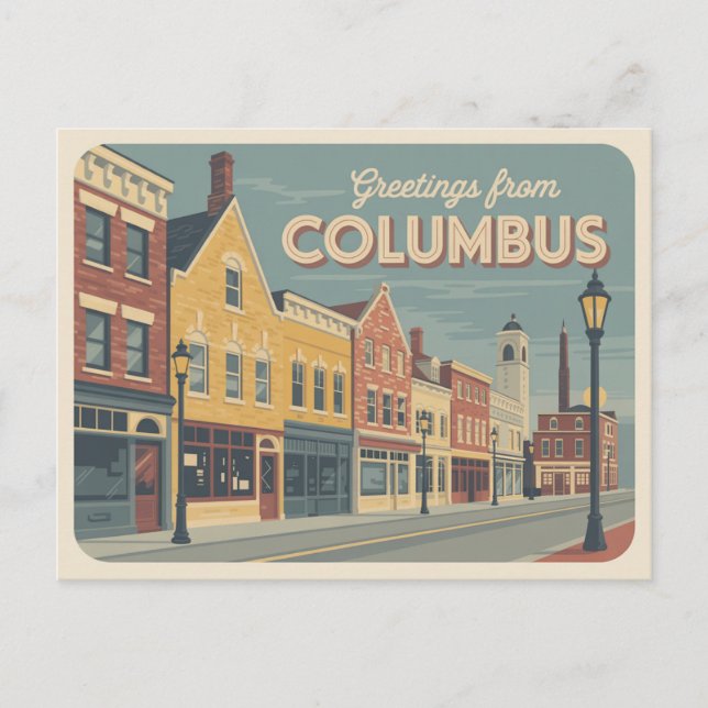 Vintage Columbus Postcard | Greetings from (Front)