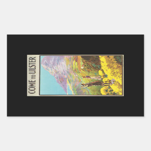 Vintage Come to Ulster British Isles Travel Poster Rectangular Sticker
